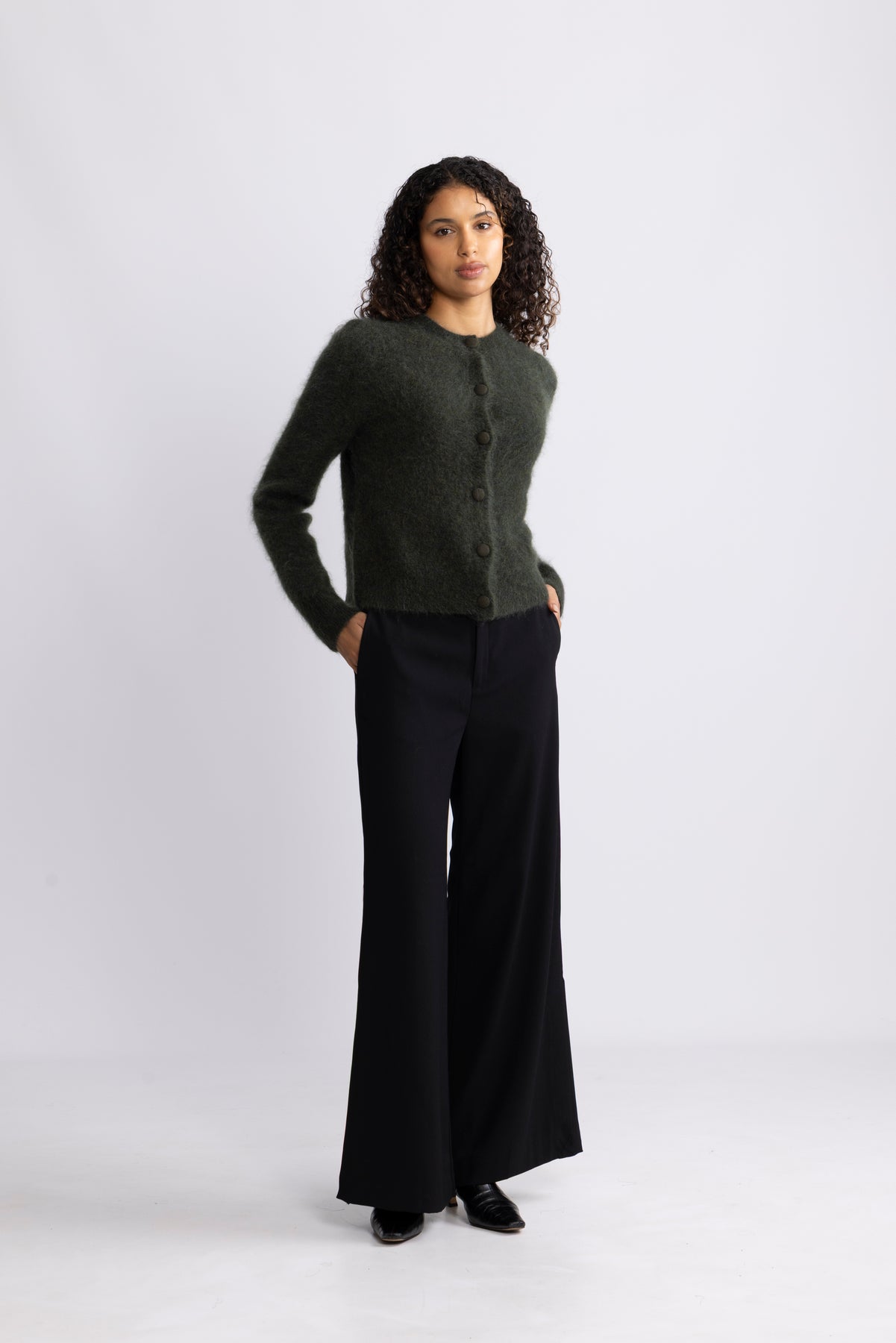 Ulla Mohair Cardigan - Harvest Green