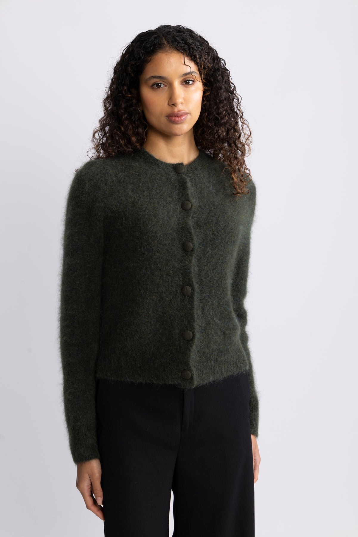 Ulla Mohair Cardigan - Harvest Green