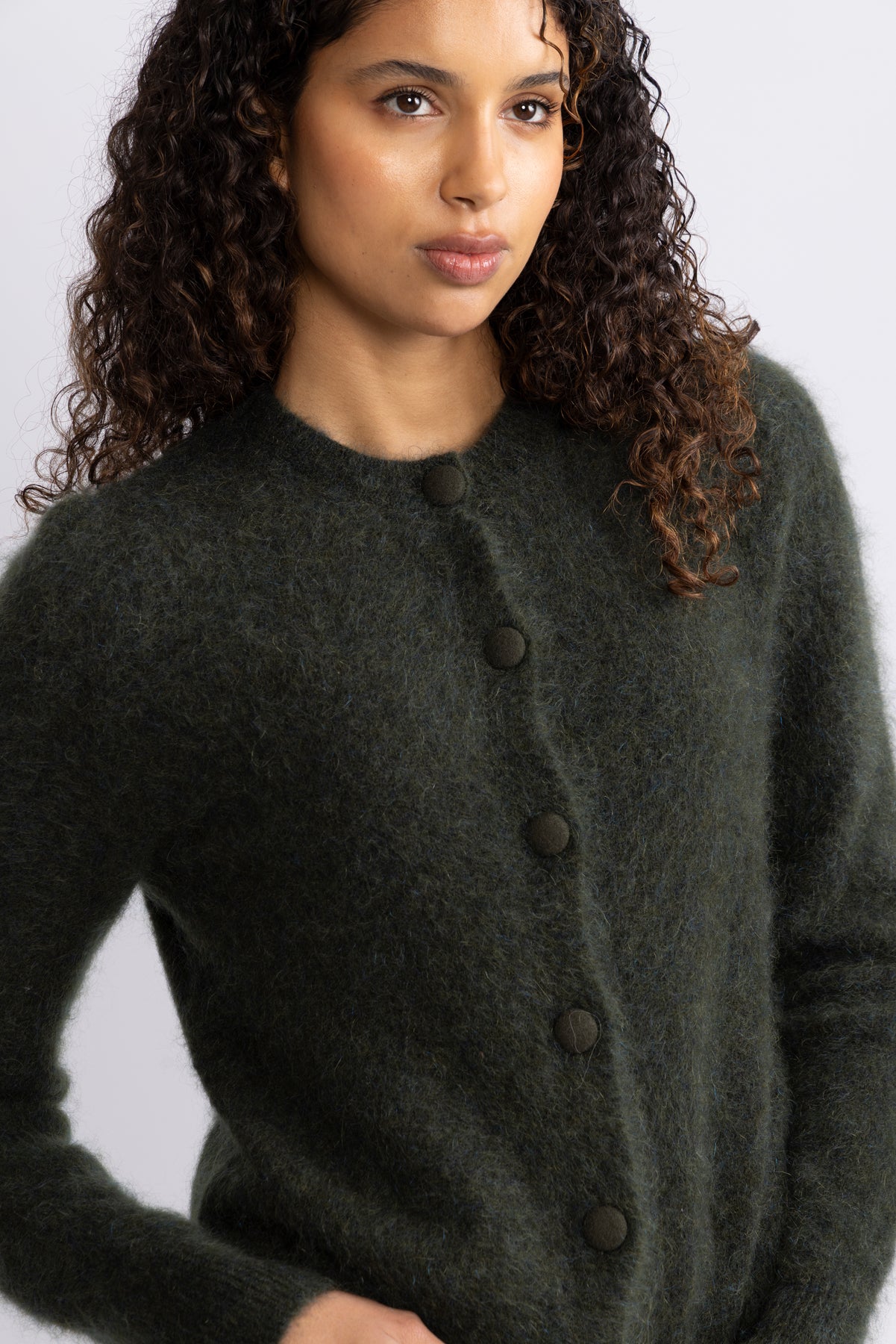 Ulla Mohair Cardigan - Harvest Green