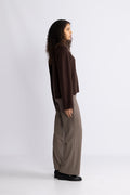 W. Wool Crew - Dk. Brown