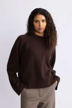 W. Wool Crew - Dk. Brown