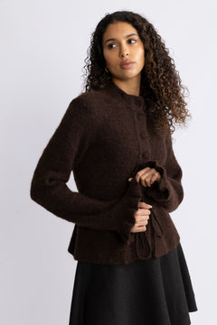 Yasthellis Ls Knit Cardigan S. - Hot Fudge
