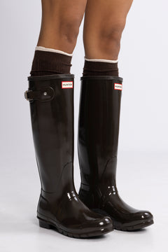 Womens Original Tall Gloss Boot - Chocolate Brown