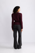 Gabella Ls Knit Belt Cardigan - Fig