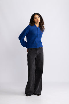 Jin Nenaya Zip Cardigan - Sodalite Blue