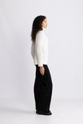 Wool Ribbed Turtleneck - Cream