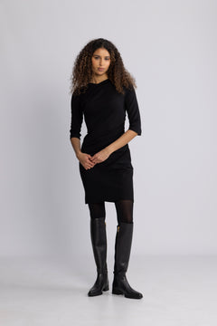 Ira-Carolina 3/4 Short Dress - Black