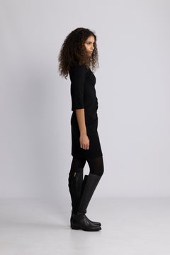 Ira-Carolina 3/4 Short Dress - Black