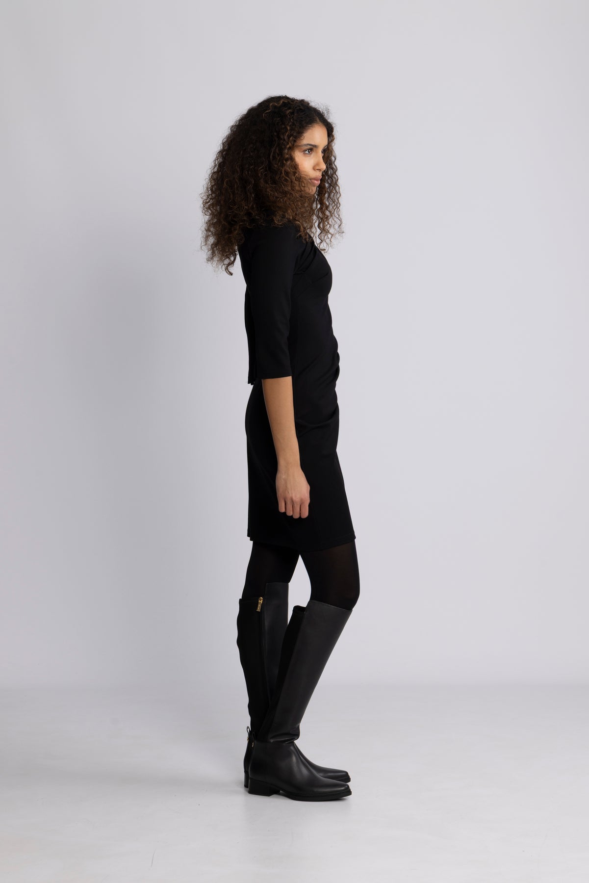Ira-Carolina 3/4 Short Dress - Black