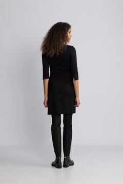Ira-Carolina 3/4 Short Dress - Black
