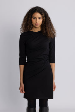 Ira-Carolina 3/4 Short Dress - Black