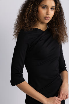 Ira-Carolina 3/4 Short Dress - Black
