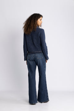 Yassargo Ls Knit Cardigan - Sargasso Sea Gold Lurex