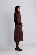 N-Lilith Dress - Dwyn Burgundy Print