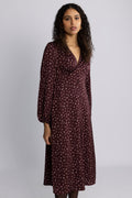 N-Lilith Dress - Dwyn Burgundy Print