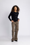 Boucle C-Neck Cardigan - Black