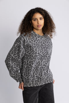 Miles Sweatshirt - Grey Leopard