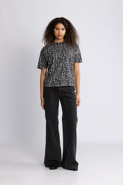 Cohen Tee - Grey Leopard
