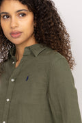 Classic Fit Linen Shirt - Supply Olive