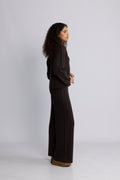 Cathrine Cashmere Cable Knit Sweater - Dark Brown