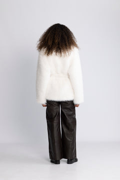 Faux Fur Short Jacket - Snow White