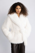 Faux Fur Short Jacket - Snow White