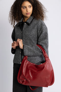 Peony Hobo Bag - Dark Red