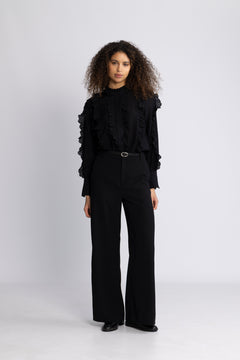 Cally Frill Shirt - Black