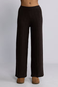 Cathy Cashmere Cable Knit Pant - Dark Brown