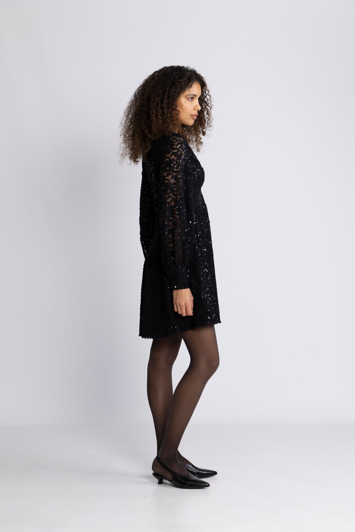 Love Lolina - Kjoler - Freya Mini Dress - Black Lace