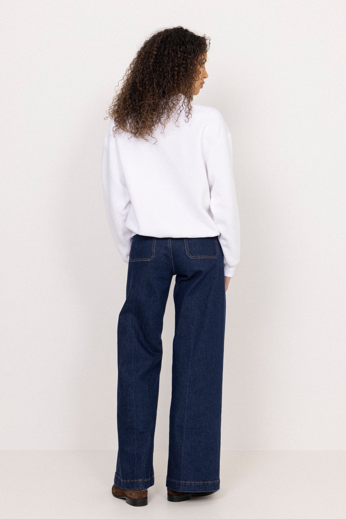 Polo-Collar Fleece Pullover - White