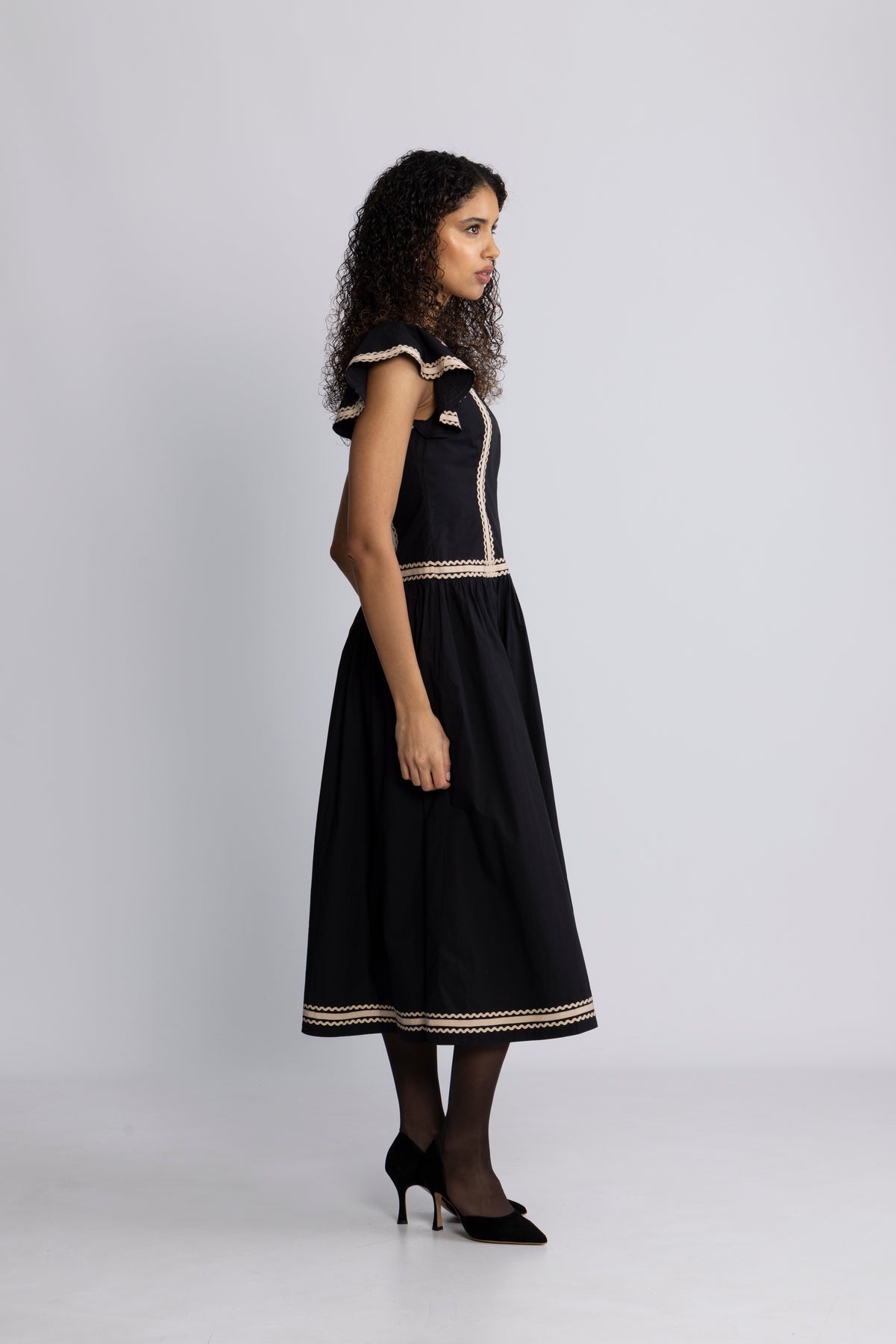 Concetta Sl Midi Dress - Noir