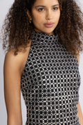 Beaded Halterneck Dress - Black