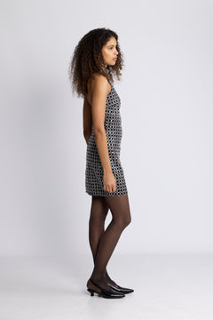Beaded Halterneck Dress - Black