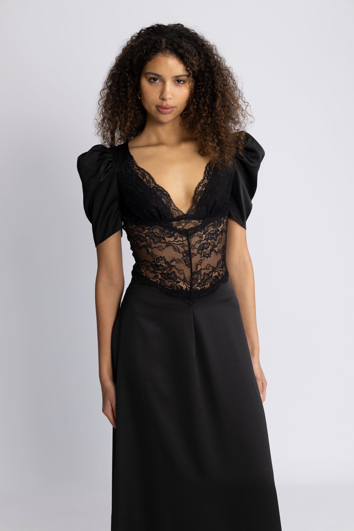 Francis Lace Maxi Dress - Black