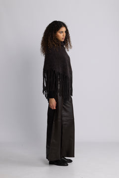 Nikola Chunky Poncho - Dark Brown