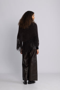 Nikola Chunky Poncho - Dark Brown