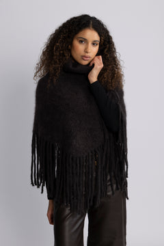 Nikola Chunky Poncho - Dark Brown