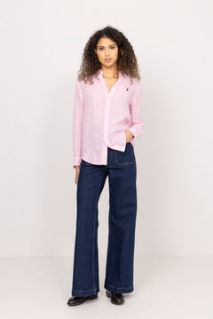 Classic Fit Linen Shirt - Carmel Pink