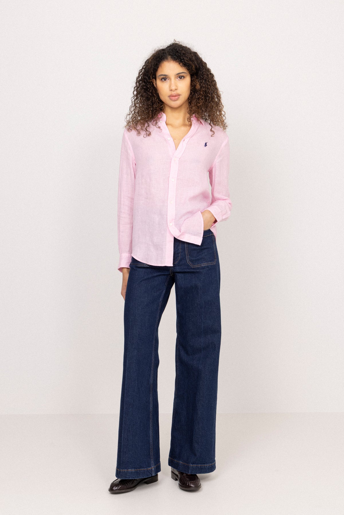 Classic Fit Linen Shirt - Carmel Pink