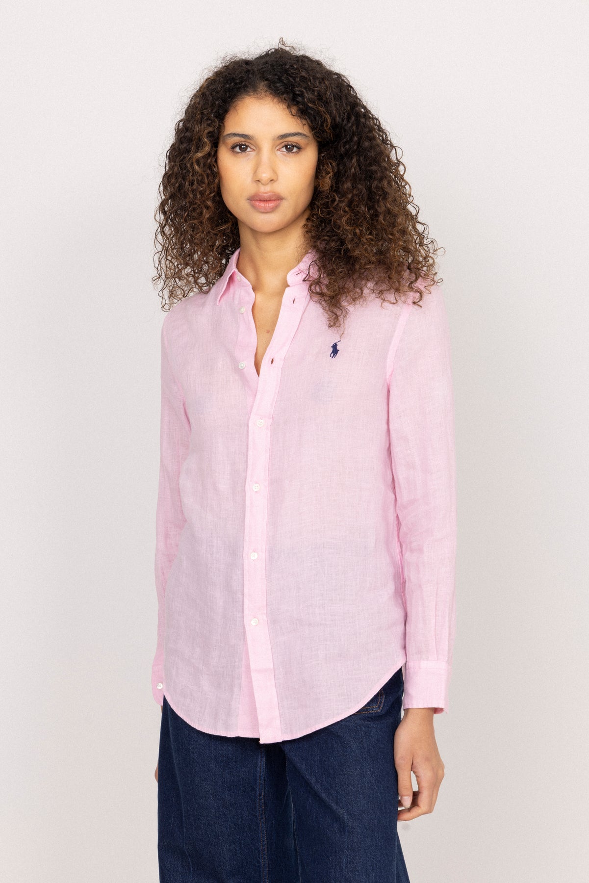 Classic Fit Linen Shirt - Carmel Pink