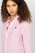 Classic Fit Linen Shirt - Carmel Pink