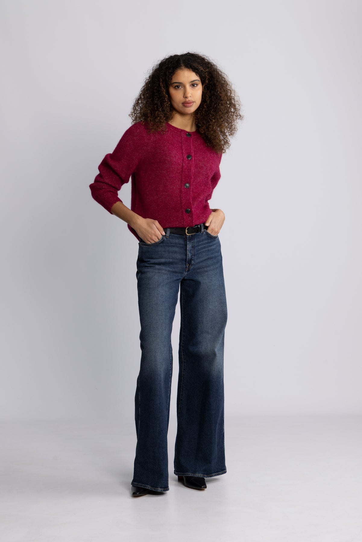 Lulu Ls Knit Short Cardigan - Anemone Melange