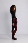 Satin Big Flower Skirt - Zinfandel