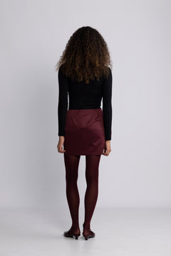 Satin Big Flower Skirt - Zinfandel