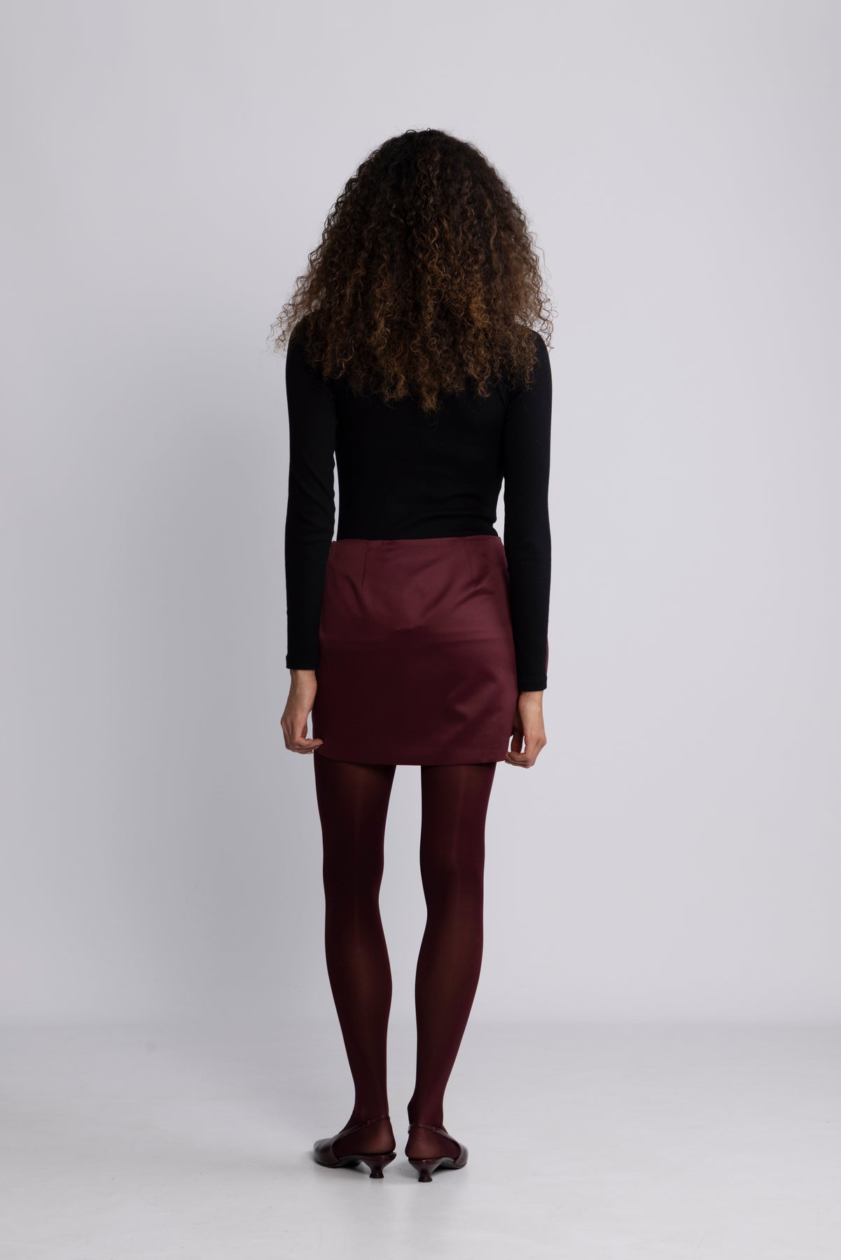 Satin Big Flower Skirt - Zinfandel