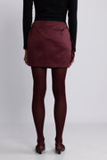 Satin Big Flower Skirt - Zinfandel