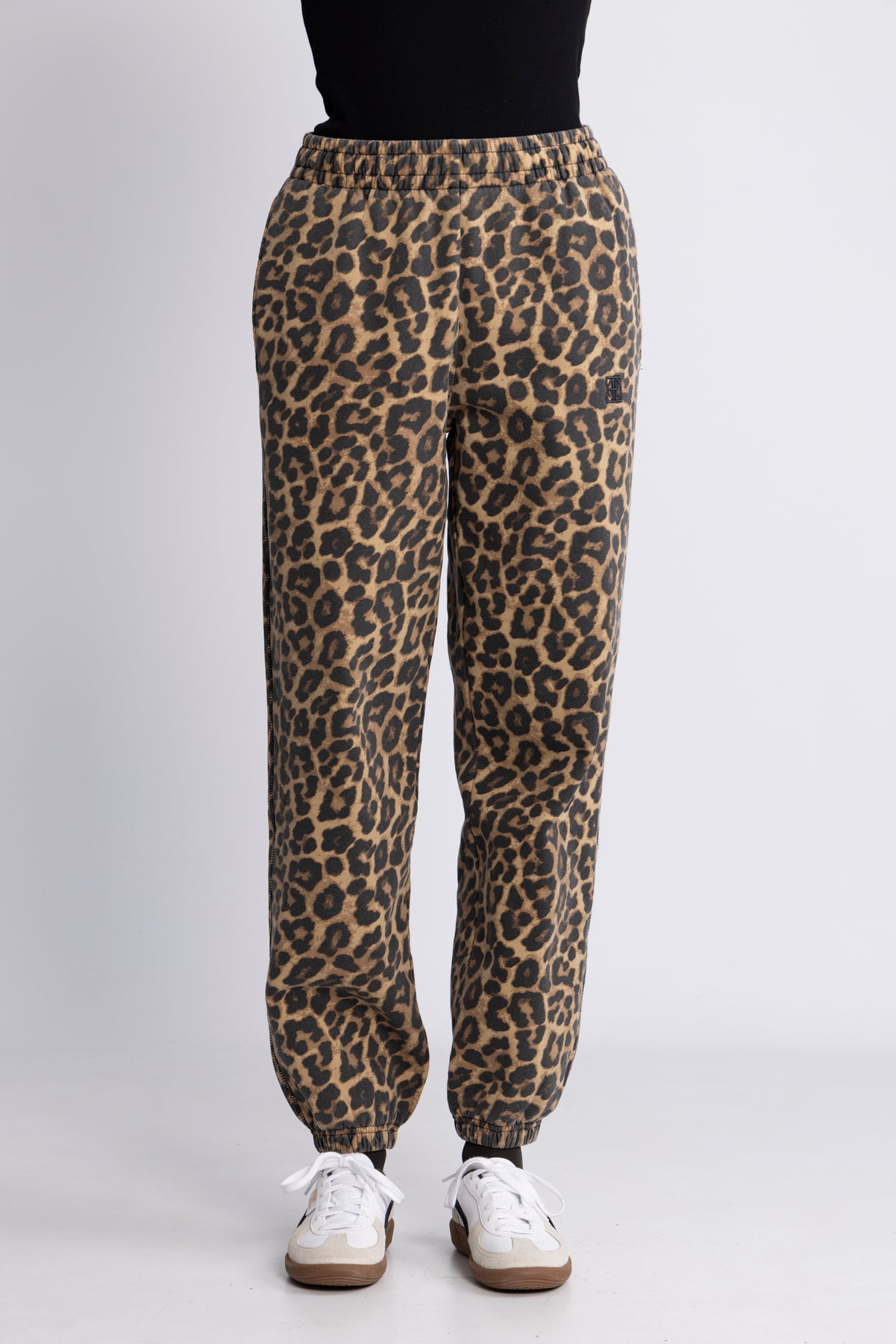 Karter Jogger Framed Monogram - Black And Brown Leopard
