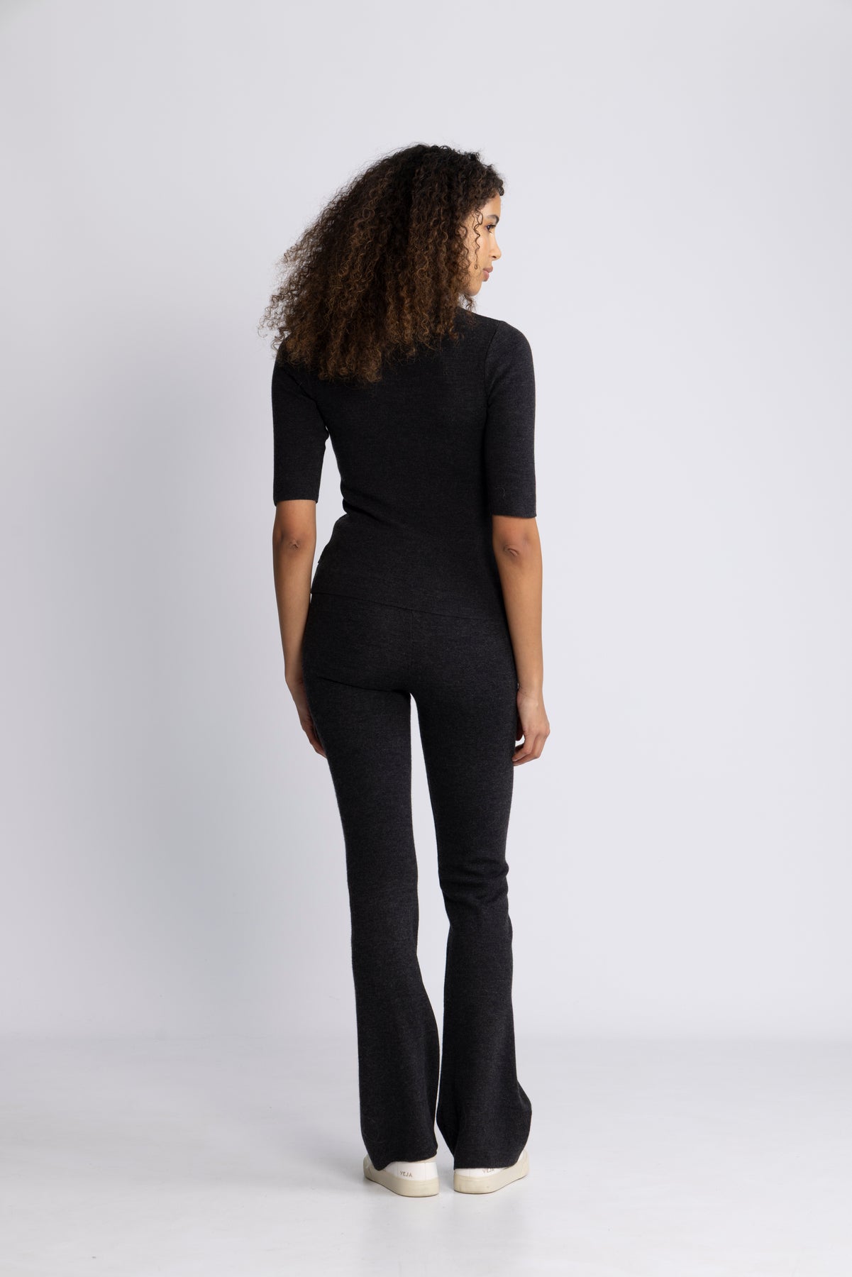 Melly Merino Tee - Dark Grey Melange