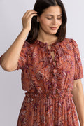 Rosamunde Puff Sleeve Dress - Oleander